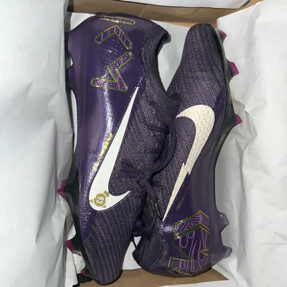 Nike Dark Purple Soccer Cleats with White Swoosh